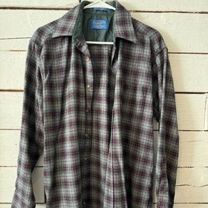 Pendleton Grey/Red Wool Flannel Shirt